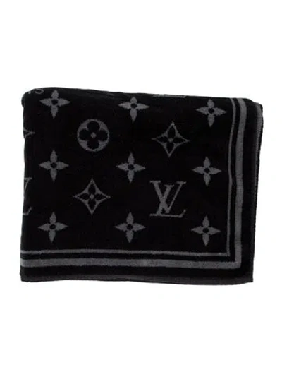 Pre-owned Louis Vuitton Monogram Eclipse Beach Towel In Black
