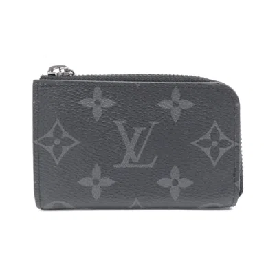 Pre-owned Louis Vuitton Monogram Eclipse Black Coated Canvas Coin Purse/coin Case ()