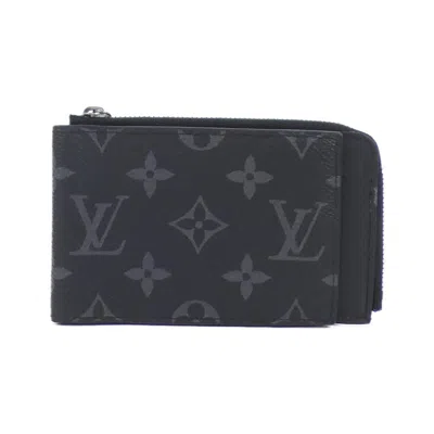 Pre-owned Louis Vuitton Monogram Eclipse Black Coated Canvas Coin Purse/coin Case ()