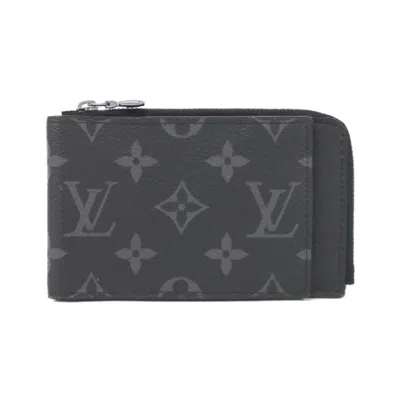 Pre-owned Louis Vuitton Monogram Eclipse Black Coated Canvas Coin Purse/coin Case ()