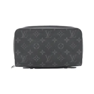 Pre-owned Louis Vuitton Monogram Eclipse Black Coated Canvas Long Wallet (bi-fold) ()