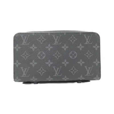 Pre-owned Louis Vuitton Monogram Eclipse Black Coated Canvas Long Wallet (bi-fold) ()