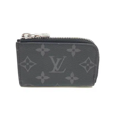 Pre-owned Louis Vuitton Monogram Eclipse Black Gray Monogram Eclipse Coin Purse/coin Case () In Black, Gray