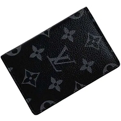 Pre-owned Louis Vuitton Monogram Eclipse Business Card Case () In Black