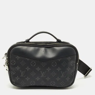 Pre-owned Louis Vuitton Monogram Eclipse Canvas Explorer Bumbag In Black