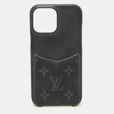 Pre-owned Louis Vuitton Monogram Eclipse Canvas Iphone 13 Pro Max Cover In Black