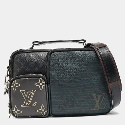 Pre-owned Louis Vuitton Monogram Eclipse Canvas Multipocket Patchwork Messenger Bag In Black