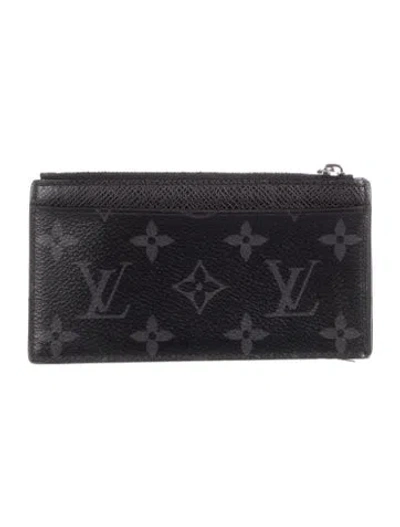 Pre-owned Louis Vuitton Monogram Eclipse Coated Canvas Wallet In Black