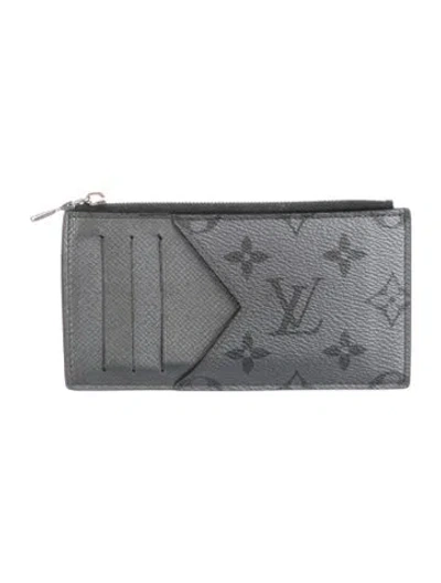 Pre-owned Louis Vuitton Monogram Eclipse Coated Canvas Wallet In Gray