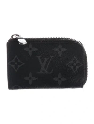 Pre-owned Louis Vuitton Monogram Eclipse Coated Canvas Zippy Coin Purse In Black