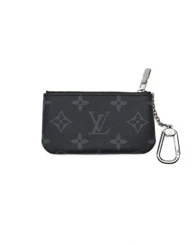 Pre-owned Louis Vuitton Monogram Eclipse Coin Purse In Black