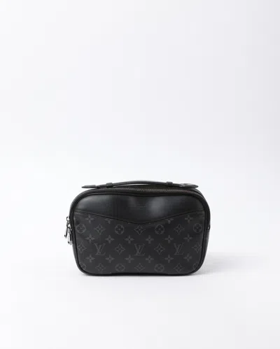 Pre-owned Louis Vuitton Monogram Eclipse Explorer Bumbag In Black