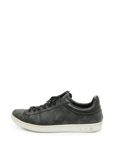Pre-owned Louis Vuitton Monogram Eclipse Frontrow Sneakers In Black