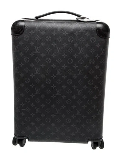 Pre-owned Louis Vuitton Monogram Eclipse Horizon 55 Suitcase In Gray