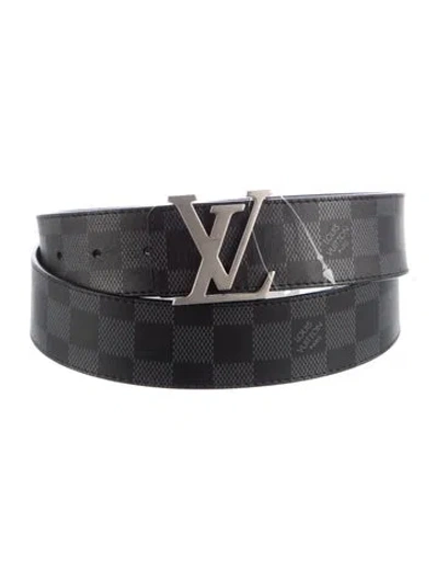 Pre-owned Louis Vuitton Monogram Eclipse Leather Waist Belt In Black