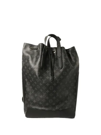 Pre-owned Louis Vuitton Monogram Eclipse Maxi Noe Backpack In Black