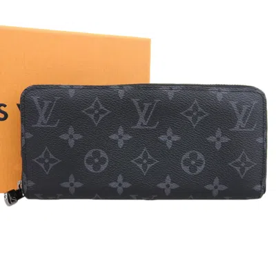 Pre-owned Louis Vuitton Monogram Eclipse Monogram Eclipse Monogram Eclipse Long Wallet (bi-fold) () In Black