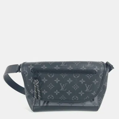Pre-owned Louis Vuitton Monogram Eclipse Pulse Messenger Bag Crossbody Flap Shoulder Canvas Black
