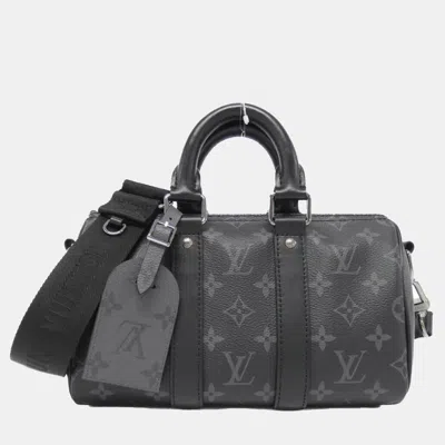 Pre-owned Louis Vuitton Monogram Eclipse Reverse Keepall Bandouliere 25 Boston Bag