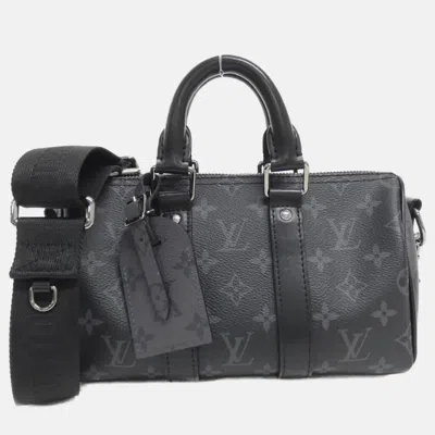 Pre-owned Louis Vuitton Monogram Eclipse Reverse Keepall Bandouliere 25cm Boston Bag