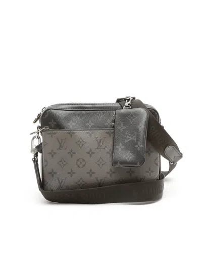 Pre-owned Louis Vuitton Monogram Eclipse Reverse Trio Messenger Bag In Black
