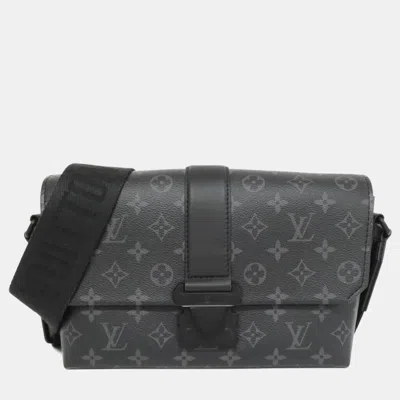 Pre-owned Louis Vuitton Monogram Eclipse S-cape Messenger Shoulder Bag In Black