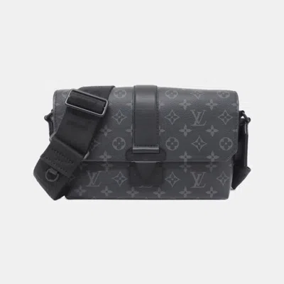 Pre-owned Louis Vuitton Monogram Eclipse S-cape Messenger Shoulder Bag In Black