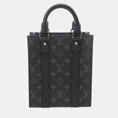 Pre-owned Louis Vuitton Monogram Eclipse Sac Plat Mini Black Canvas Shoulder Bag