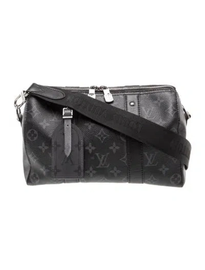 Pre-owned Louis Vuitton Monogram Eclipse Shoulder Bag In Black