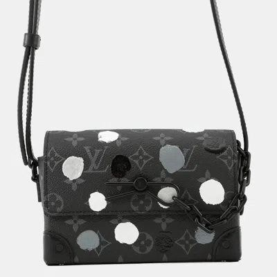 Pre-owned Louis Vuitton Monogram Eclipse Shoulder Bag With Lv X Yk Steamer Wearable Wallet Black