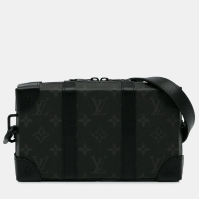 Pre-owned Louis Vuitton Monogram Eclipse Soft Trunk Wallet Crossbody In Black