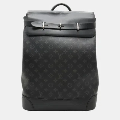 Pre-owned Louis Vuitton Monogram Eclipse Steamer Backpack In Black