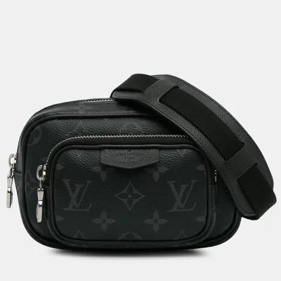 Pre-owned Louis Vuitton Monogram Eclipse Taigarama Outdoor Pouch In Black
