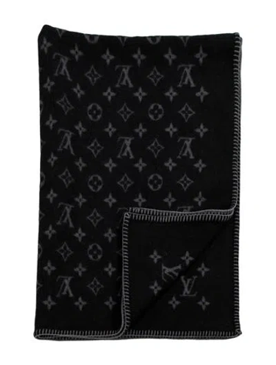 Pre-owned Louis Vuitton Monogram Eclipse Throw Blanket In Black