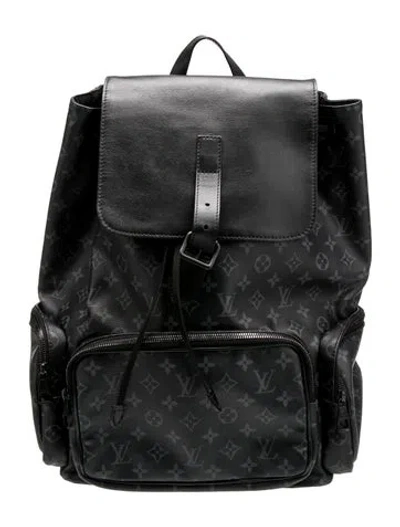 Pre-owned Louis Vuitton Monogram Eclipse Trio Backpack In Black