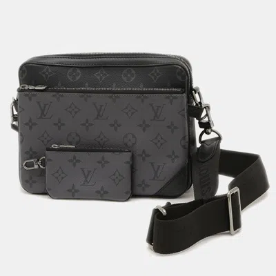 Pre-owned Louis Vuitton Monogram Eclipse Trio Messenger Bag In Sand