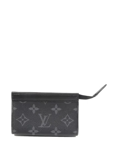 Pre-owned Louis Vuitton Monogram Eclipse Wallet In Black