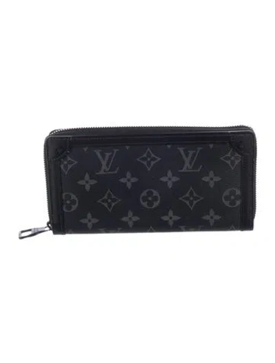Pre-owned Louis Vuitton Monogram Eclipse Wallet In Black