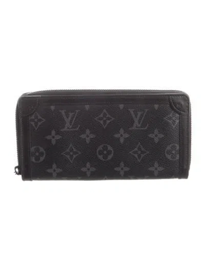 Pre-owned Louis Vuitton Monogram Eclipse Zippy Wallet In Black