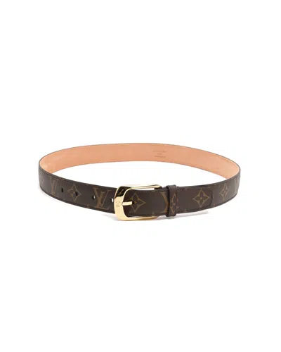 Pre-owned Louis Vuitton Monogram Ellipse Belt, Size 80 In Brown