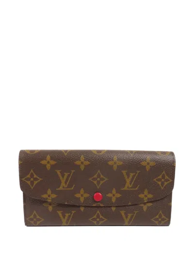 Pre-owned Louis Vuitton Monogram Emilie Wallet In Brown