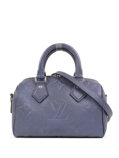 Pre-owned Louis Vuitton Monogram Emlièrepreinte Speedy Bandou 20 Tote Bag In Blue