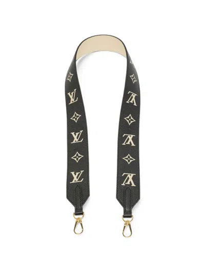 Pre-owned Louis Vuitton Monogram Empreinte Bandoulière Strap In Black