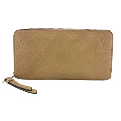 Pre-owned Louis Vuitton Monogram Empreinte Beige Beige Gold Monogram Empreinte Leather Long Wallet (bi-fold) (