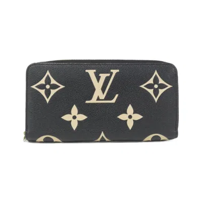 Pre-owned Louis Vuitton Monogram Empreinte Beige Bicolor Black Monogram Empreinte Long Wallet (bi-fold) (pre-o In Beige, Bicolor, Black