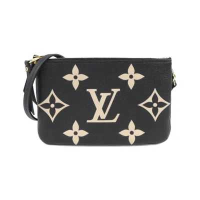 Pre-owned Louis Vuitton Monogram Empreinte Beige Black Leather Pochette Shoulder Bag ()