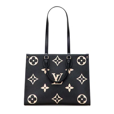 Pre-owned Louis Vuitton Monogram Empreinte Beige Black Leather Shoulder Bag Tote Bag () In Multi