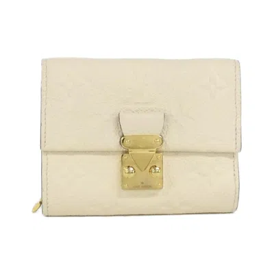 Pre-owned Louis Vuitton Monogram Empreinte Beige Leather Wallet (tri-fold) () In Sand