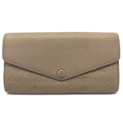 Pre-owned Louis Vuitton Monogram Empreinte Beige Monogram Empreinte Long Wallet (bi-fold) () In Sand