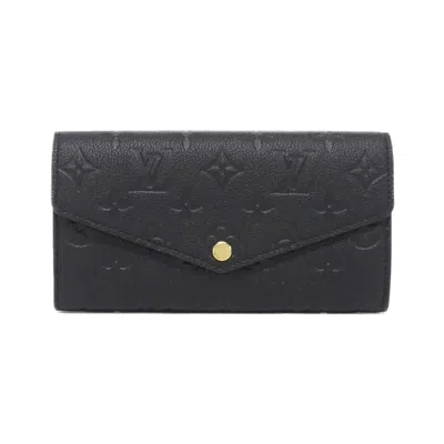 Pre-owned Louis Vuitton Monogram Empreinte Black Leather Long Wallet (bi-fold) ()